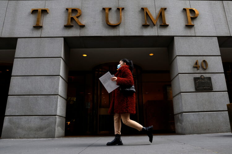 뉴욕 맨하탄에 있는 트럼프 타워. January 19, 2022.  REUTERS/Brendan McDermid