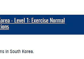 국무부 웹사이트, 한국여행경보 최고→최저 1단계로 파격 하향