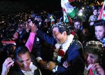 2019년 볼리비아에서 대통령 선거 유세를 벌이고 있는 정치현 당시 대선 후보. 사진 / 정치현 박사 페이스북