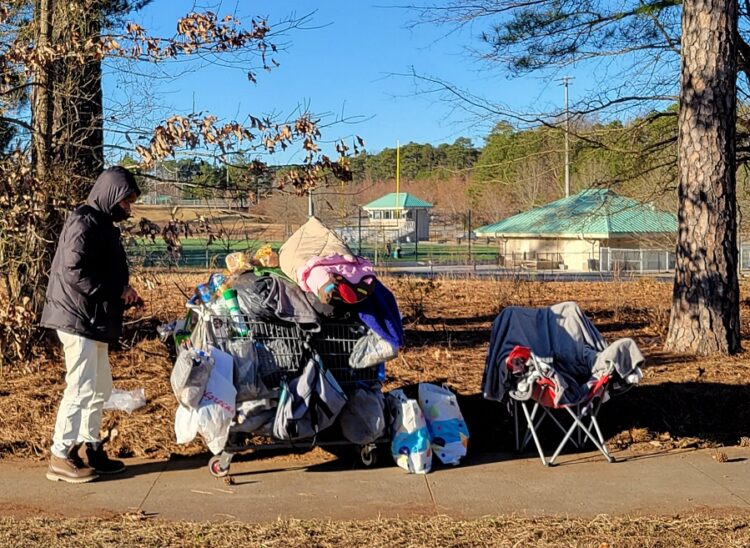 둘루스 한인타운의 한 노숙자. 사진 중앙포토