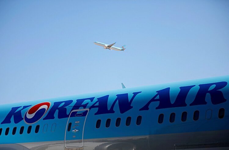 인천 국제 공항에서 보이는 대한항공 여객기. 로이터