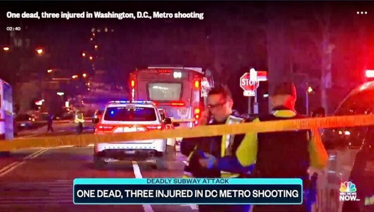 1일 출근길 워싱턴 DC 메트로에서 총격 사건이 발생했다. nbc news 보도영상 캡처