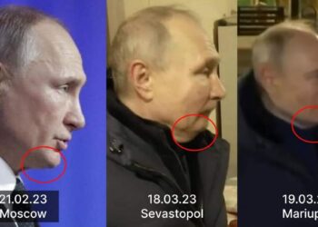 푸틴의 얼굴 비교. 안톤 게라셴코 트위터 캡처