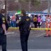 6세 소년이 교사에게 총격을 가한 사건 현장에서 경찰들이 수사하고 있다. abc13newsnow보도 영상 캡처