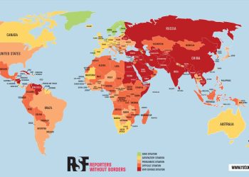 세계 각국의 언론자유 평가도. 국경없는 기자회 홈페이지 캡처
