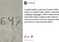 제임스 코미 전 FBI 국장이 인스타그램에 올렸다가 지운 사진(왼쪽)과 그 후 올린 해명 글(오른쪽). [제임스 코미 인스타그램]