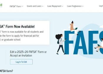 FAFSA 홈페이지 캡처.