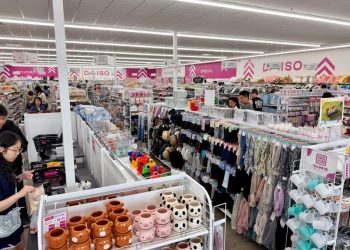 알파레타 다이소 매장 안에에서 사람들이 물건을 고르고 있다. 윤지아 기자.