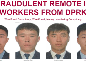 지난 24일 조지아주 북부지검이 기소한 북한 출신 IT 기술자 4명. FBI 제공