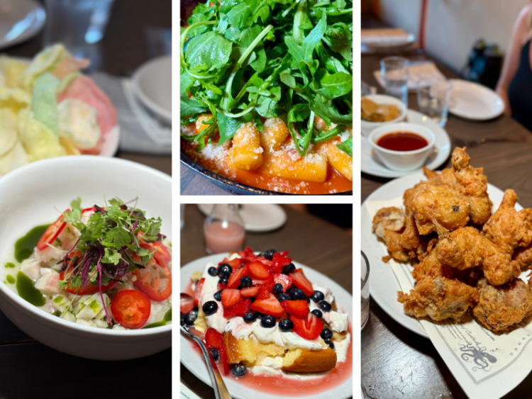 시핑 온 소주에 나온 4가지 코스요리. 윤지아 기자.