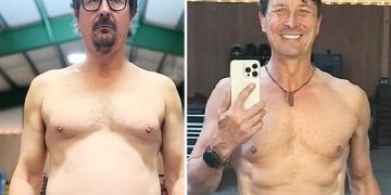코디 크론(56)의 생성형 인공지능(AI) 챗GPT 활용 다이어트 전후 모습. [사진 유튜브 캡처]