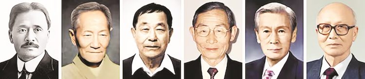 (왼쪽부터)문양목, 임창모, 김재은, 김기주, 한응규, 김덕윤 지사.