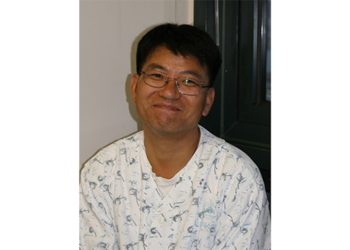 2005년 11월 간 기증을 위해 서울 송파구 서울아산병원에 입원한 이태조 목사. 사진 본인