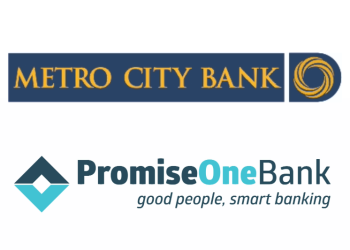 메트로시티와 프라미스원 은행 로고.