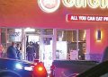 14일 총격살해 후 자살 사건이 벌어진 라하브라 지역 한인 식당 앞에서 수사요원들이 조사를 하고 있다. [ABC7/OnSceneTV]