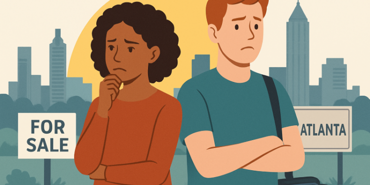 애틀랜타에 거주하는 자녀 없는 젊은 성인 거주자 절반이 도시를 떠날 생각이 있는 것으로 나타났다. [AI 생성 이미지]