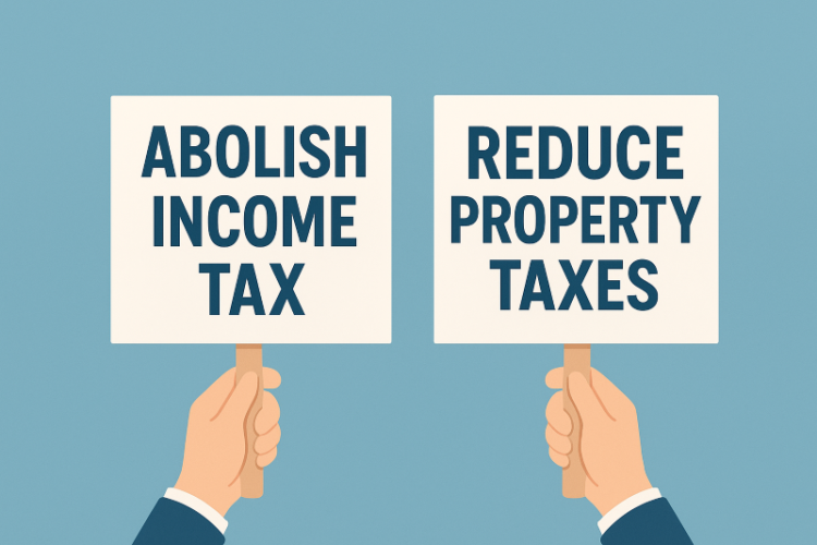 조지아주 유권자들은 소득세를 폐지하는 것보다 재산세 부담을 덜어주는 세제개편을 더 선호하는 것으로 나타났다. [AI 생성 이미지]