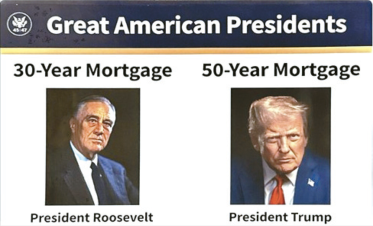 트럼프 대통령이 올린 '50년 모기지' 포스터. [트루스소셜 캡처]