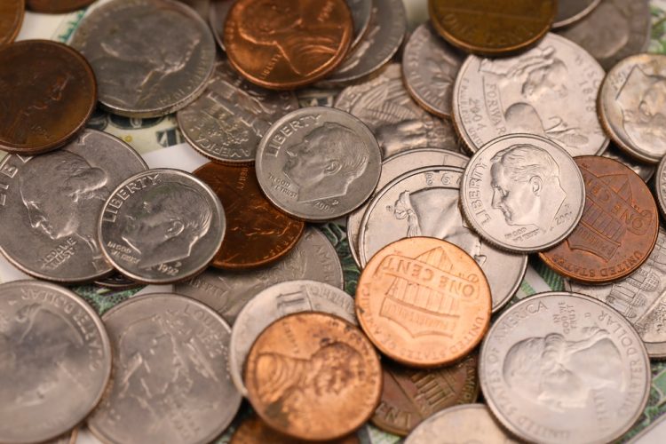 미국 동전 이미지 사진. [출처 셔터스톡]