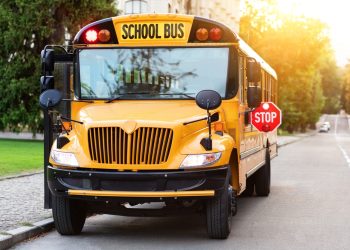 정차 중인 스쿨버스. [출처 셔터스톡]