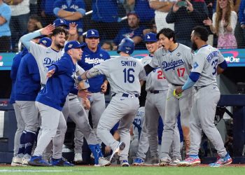 월드시리즈 우승을 차지한 다저스 선수들. [로이터]