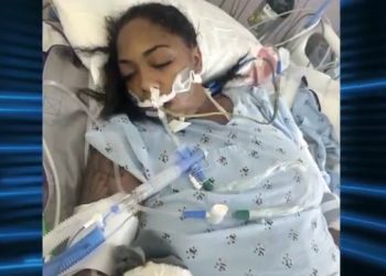 피해 여성이 병원에 입원한 모습. [채널2액션뉴스 보도영상 캡처]