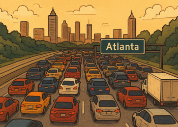 지난해 애틀랜타의 하루 평균 정체 시간은 6시간으로 2019년의 약 4시간 30분보다 늘었다. [AI 생성 이미지]