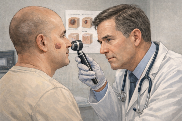 애틀랜타의 한 피부과 전문의가 베트남전 참전용사의 피부암을 제대로 진단·치료하지 못해 환자가 고통을 겪다 사망했다는 이유로 5680만 달러를 배상하라는 판결이 내려졌다. [AI 생성 이미지]