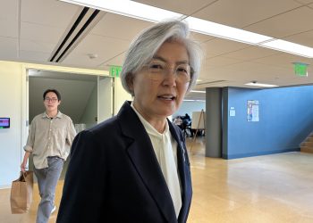 1일 애틀랜타 조지아텍 공공토론회에 참석한 강경화 주미대사.