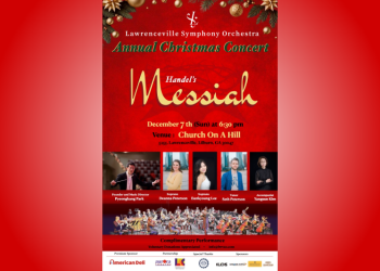 로렌스빌 심포니 크리스마스 메시아 콘서트 포스터.