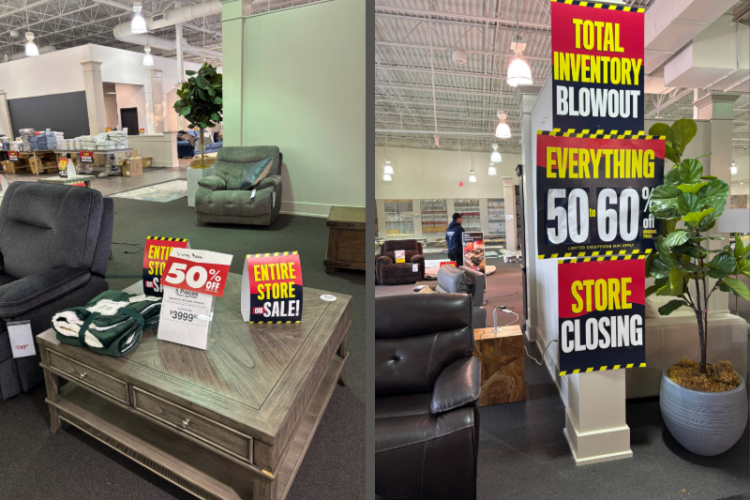 둘루스 ‘아메리칸 시그니처’ 가구점에서 폐업 세일이 한창이다. [본사 광고국 김영열 국장]