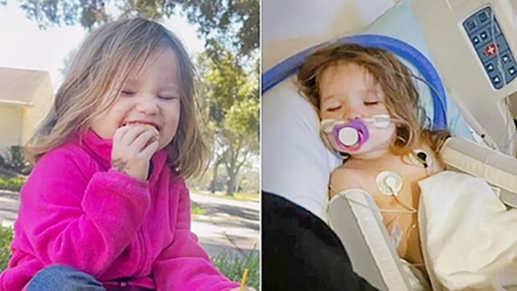 미국의 2살 여자아이가 추수감사절 연휴 동안 친척들에게 받은 입맞춤 때문에 응급실에 실려간 사연이 공개됐다. 사진 더선 캡처