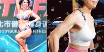 보디빌딩 대회에서 비키니를 입고 탄탄한 근육질 몸매를 선보인 대만의 72세 할머니가 화제다. 사진 유튜브 캡처