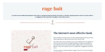 옥스퍼드 2025년 올해의 단어 '분노 미끼'  [옥스퍼드대 출판부 웹사이트 캡처]