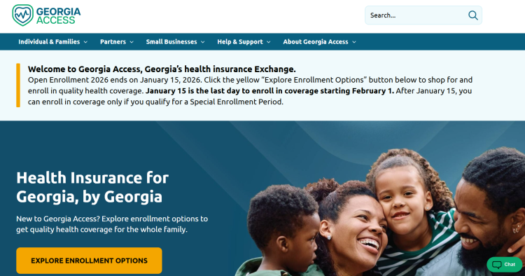 조지아 액세스 홈페이지.