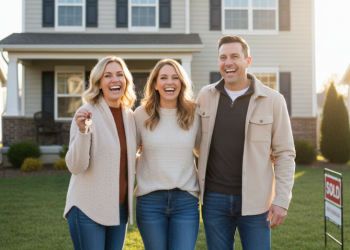 미국에서 주택가격이 치솟으면서 전통적인 부부 단위의 주택 구입 대신 친구나 가족이 함께 집을 사는 공동 구매(co-buying)가 점점 늘고 있다. [AI 생성 이미지]