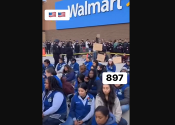 최근 미국 소셜미디어에서 확산하고 있는 월마트 직원들 체포 영상. 인공지능(AI) 생성 영상으로 확인됐다. 사진 페이스북