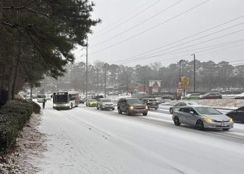 지난해 1월 폭설로 인해 귀넷 카운티 도로 곳곳에서 교통사고가 발생했다. [귀넷 경찰 제공]