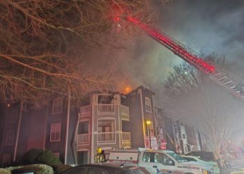 둘루스 코틀랜드 아파트 화재 현장. [귀넷 소방국 제공]