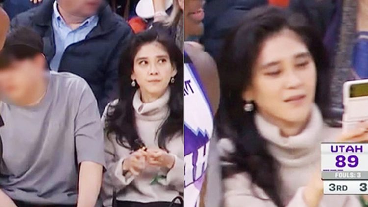 이부진 호텔신라 사장이 아들과 함께 미국 프로농구(NBA)를 관람하는 모습이 3일 포착됐다. 사진 온라인 커뮤니티 캡처