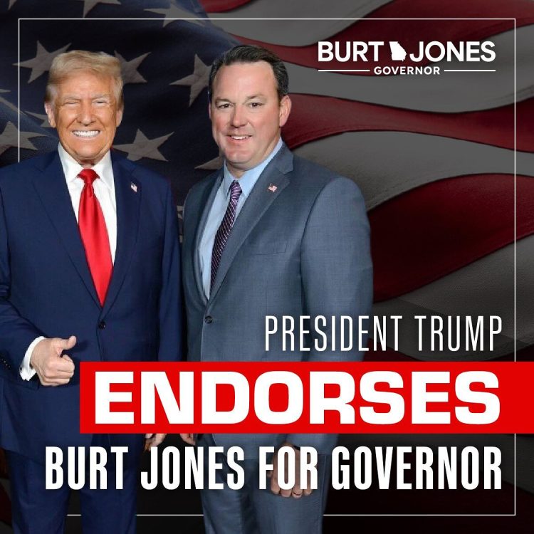 트럼프 대통령의 지지를 받아 조지아 주지사직에 출마한 버트 존스 부지사. [선거 캠페인 제공]