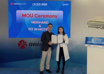 핏인모션이 라스베이거스에서 열린 CES 2026에 참석, 기술 교류와 협력을 위한 MOU를 체결했다. [핏인모션 제공]