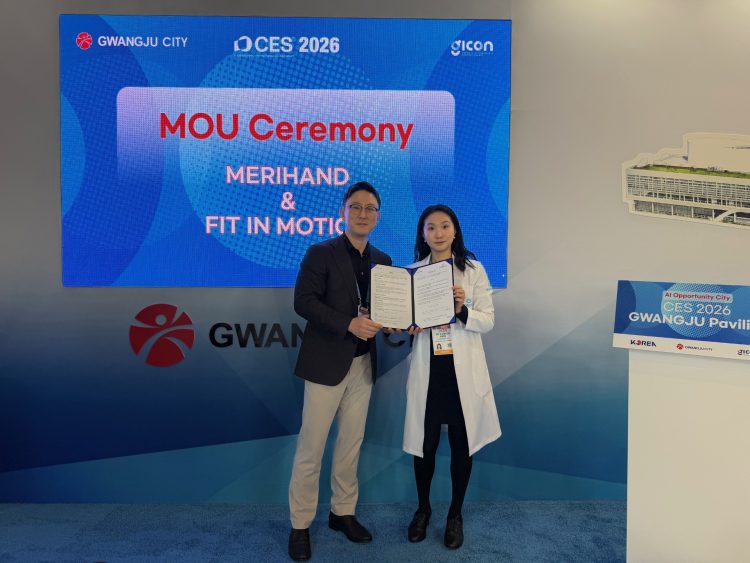 핏인모션이 라스베이거스에서 열린 CES 2026에 참석, 기술 교류와 협력을 위한 MOU를 체결했다. [핏인모션 제공]