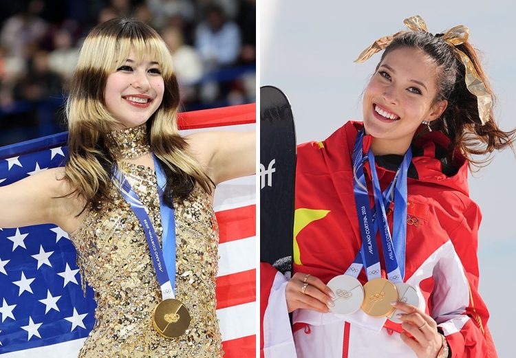 중국계 미국인 알리사 리우(왼쪽 사진)는 피겨스케이팅 여자 싱글에서, 미국계 중국인 구아이링(오른쪽 사진)은 프리스타일 스키 여자 하프파이프에서 각각 금메달을 땄다. 국가주의라는 거대 프레임 안에 갇혀 비판에 시달린 두 선수는 미·중간 갈등의 희생양이다. [AP·신화=연합뉴스]