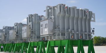 앨라배마주 HD현대파워트랜스포머(HPT) 공장 야적장에 변압기가 놓여 있다. 장채원 기자