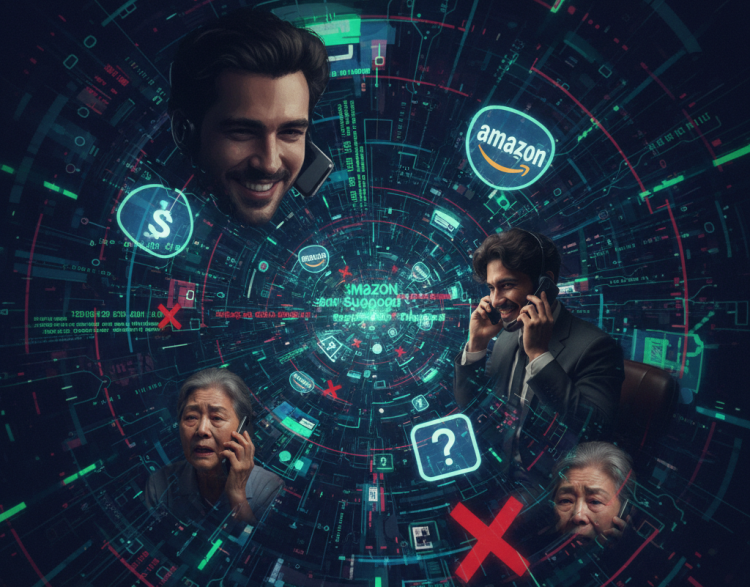 조지아 한인이 아마존 고객센터를 사칭하는 전화를 받고 신용카드 도용 피해를 입었다고 제보했다. [AI 생성 이미지]