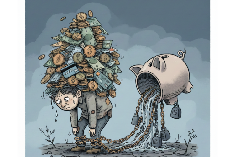 취약계층이 빚을 늘리면서 미국 가계부채 규모가 사상 최고치를 경신했다. [AI 생성 이미지]