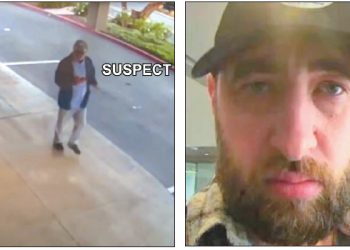 시니어를 노린 '주의 분산 절도'가 기승이다. 지난달 이글록 ATM에서 타깃을 물색하는 용의자들(왼쪽)과 25일 발생한 사건의 용의자들. [NBC4·KTLA 캡처]