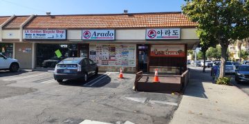 지난해 6월 촬영한 미국 LA한인회 사무실 인근 코리아 타운에 위치한 한국 식당. LA=강태화 특파원