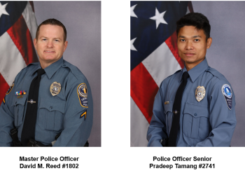 순직한 타망 경관과 중상을 입은 리드 경관. [귀넷 경찰 제공]